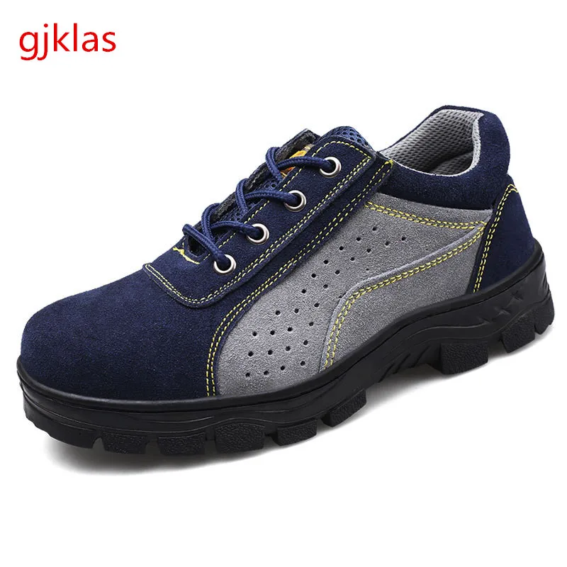 

Work Safety Steel Toe Shoes Men Plant Anti Smash Anti Puncture Safty Shoes Man Outdoor Working Indestructible Security Boots