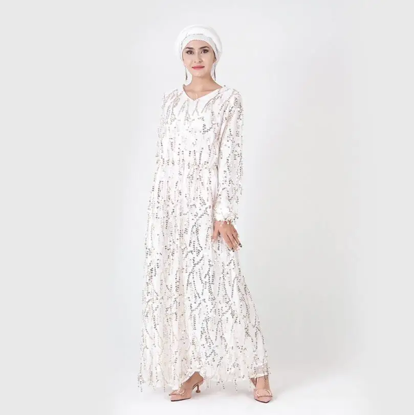Роскошные мусульманские блестки абайя хиджаб платье Vestidos кардиган-кимоно длинные халаты Jubah Ближний Восток Eid Рамадан исламский