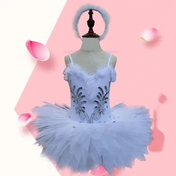 

White Swan Lake Female Puff Tutu Skirt Ballet Dress For Children Professional Ballet Dancewear Girls Dance Costume Performance