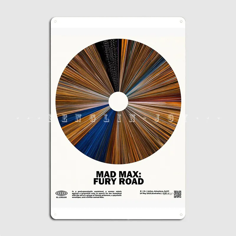 

Минимальный Mad Max: Fury Road Warp штрих-код, фильм, металлический знак, клуб вечерние, гостиная, обычный постер, жестяные плакаты