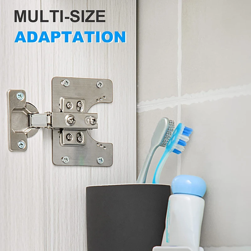 1/2/4pcs Stainless steel Hinge Mounting Plate with Screws Adapts to Hinge Cups Different Size Easy Mount Concealed Cabinet