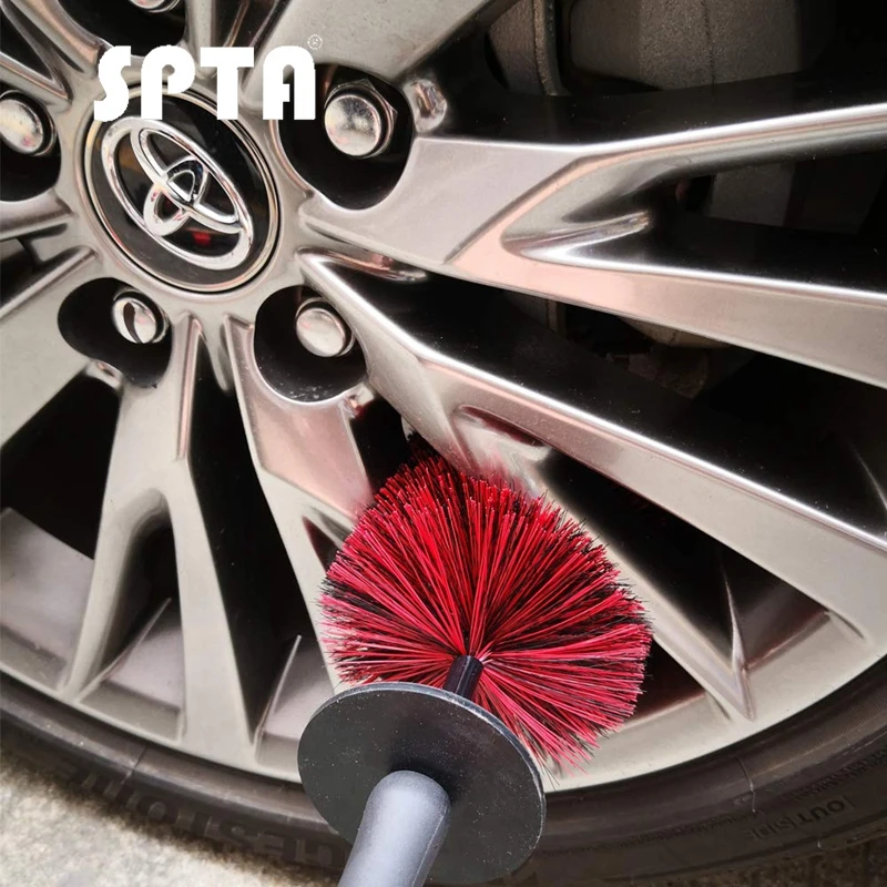 SPTA 1" щетка для длинных колес аксессуары для автомобиля красота Авто детальный чистящий щетки для автомобильных ступиц колеса колесные диски спицы Чистка