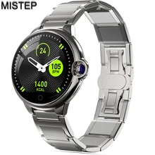 MISTEP DR88Smart Watch Fahsion Round with Steel strap smart wristband Multi-sports modes blood pressure monitor Fitness tracker