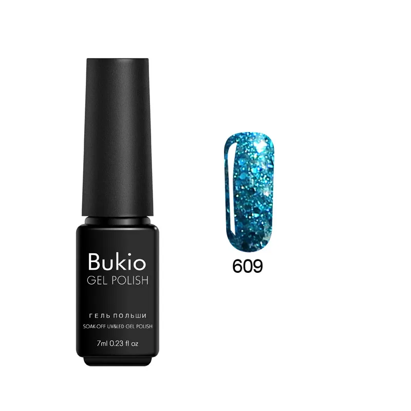 Bukio гель лак с блестками 3D алмаз 7 мл Праймер для ногтей под Гель-лак Полупостоянный Esmalte Гибридный гвоздь полирует - Цвет: 609