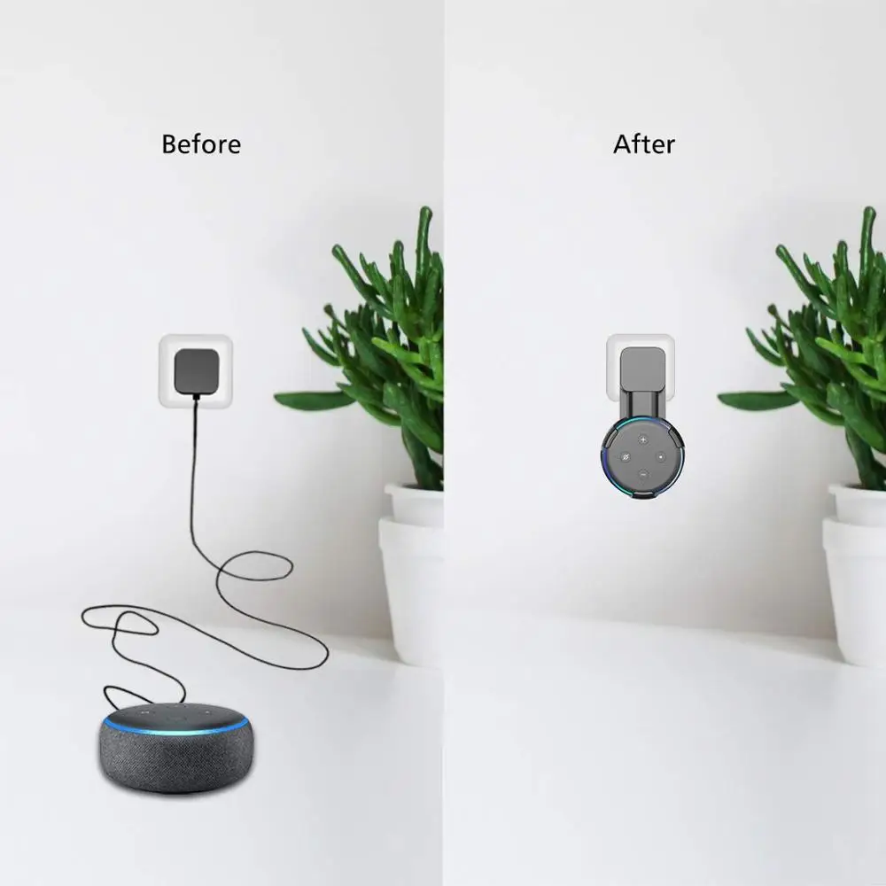 Bovitar Outlet Wall Mount Holder For Echo Dot 3 Space-Saving Stand Smart Speaker With Cord Arrangement Portable High Quality