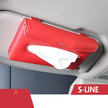 

1pc Car Sun Visor Tissue Paper Box Seat Back Paper Napkin For Audi a3 a4 a5 a6 s4 s5 s6 s7 c5 c6 b7 b8 b6 q3 q5 q7 8p 8v styling