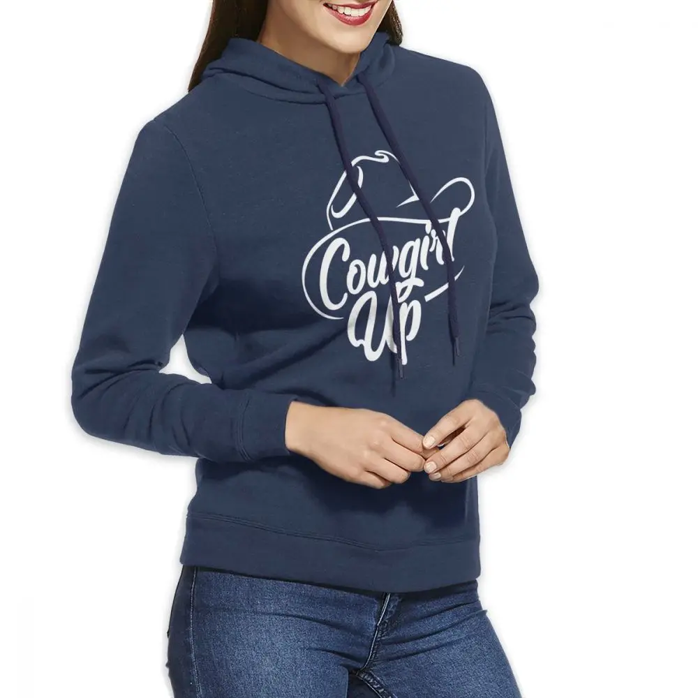 Cowgirl Up женские толстовки пуловер с длинными рукавами Повседневная хлопковая толстовка - Цвет: Тёмно-синий