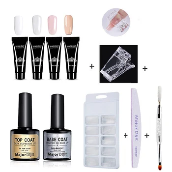 

1 Set Poly Nail Gel Master Tool Kit Clear Full Cover Nail Tips Nail Builder Kit Tool For Nail Art