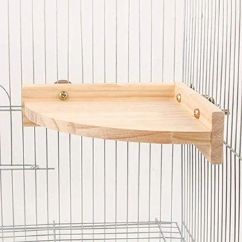 

1 Piece Of High Quality Pet Supplies For New Pet Toy Bird Parrot Wooden Platform Stand Hamster Branch Perch Bird Cage Toy