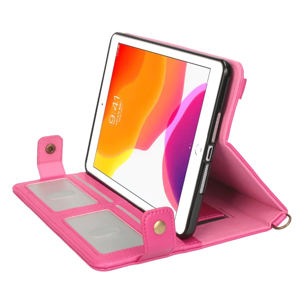Для iPad 7, 10,2 дюймов, чехол с ремнем через плечо, Сумка с ремнем, дизайнерский кожаный чехол, держатель ручки для карточек, модная деловая сумка для женщин