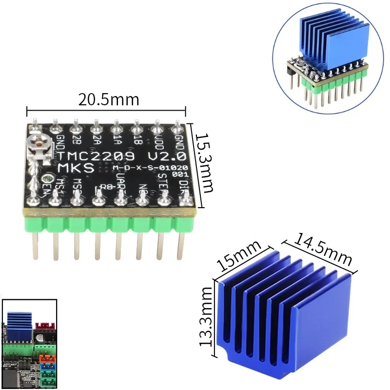 Драйвер шагового двигателя MEGA TMC2209 MKS V2.0 GEN L детали для 3D принтера 2 0 А UART