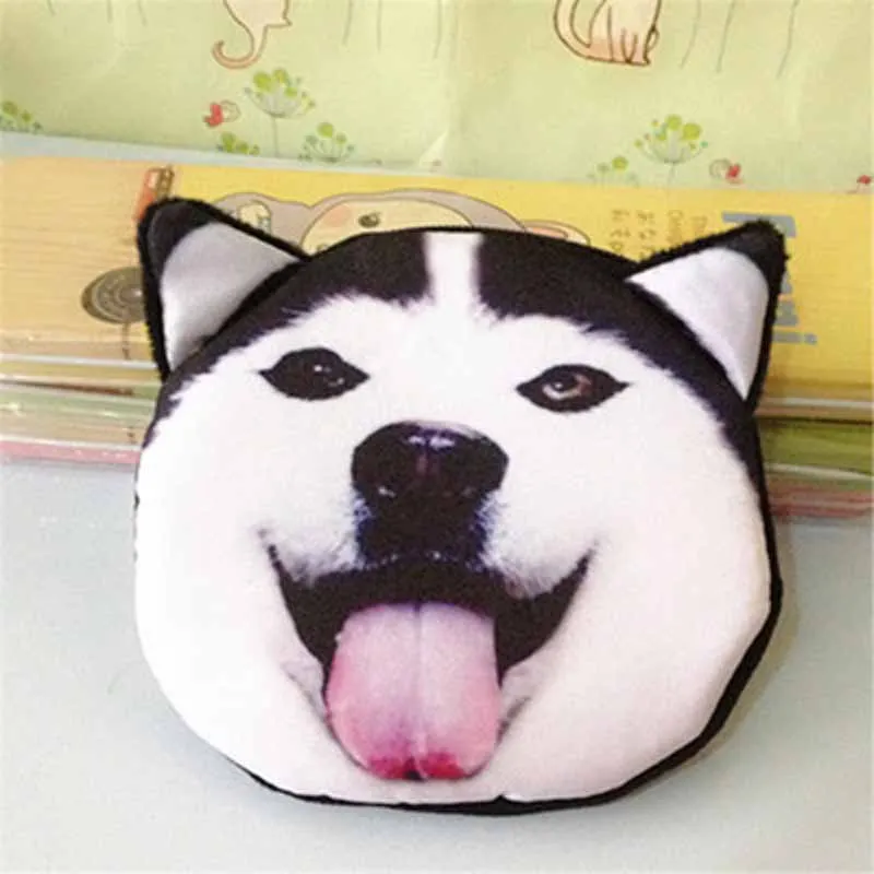 

1Pcs Fashion 3D Animal Coin Purse Bag Zipper Mini Coin Purses Cute Cat Shake Dog Wallet Holder Organizer Money Bags Cases