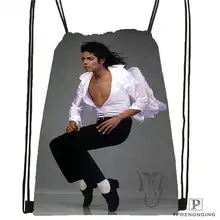 Пользовательские Майкл Джексон@ 1 походная сумка на шнурке милый рюкзак для детей(черная спинка) 31x40 см#180612-02-28