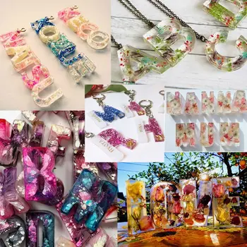 

Crystal Epoxy Resin Mold Alphabet Letter Number Pendant Casting Silicone Mould