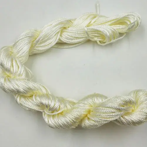 Нейлоновый шнур для изготовления ювелирных изделий на китайский узел, браслет 1 мм* 26 м нить тесьма нить DIY 29 цветов - Цвет: Rice white