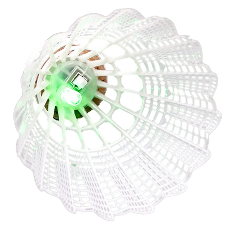 WELKIN 4pcs Dark Night LED Glowing Light Up Strong Nylon Badminton Shuttlecocks Colorful Lighting Balls Indoor & Outdoor Sports