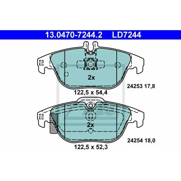 Колодки дисковые задние Ceramic\ MB W204 1.8-3.5 07 ATE 13047072442