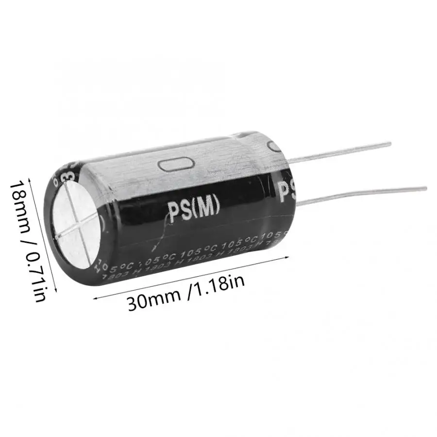 10 Pcs Black 35V 4700 Aluminium Electrolytic Capacitor Standard Terminal 18 x 30mm