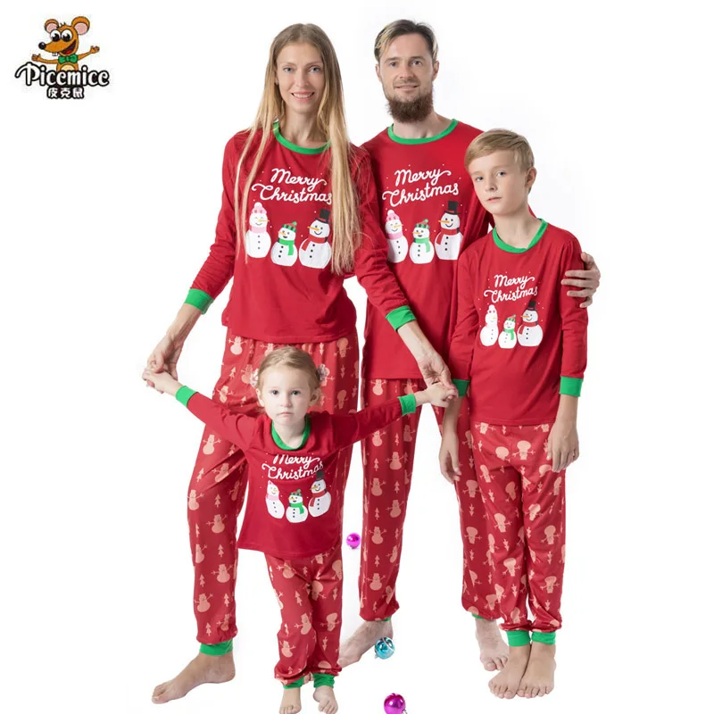 Family Matching Outfits Sleepwear Pyjamas-Set Christmas-Snowman Women Sets