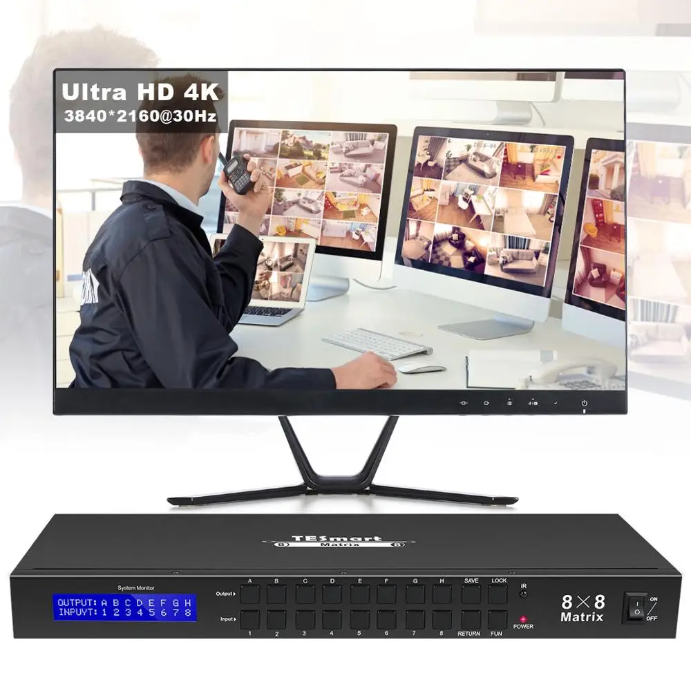 4K Ultra HD HDMI Матрица 8X8 коммутатор сплиттер Матрица HDMI до 4Kx2K@ 30 Гц 1080P@ 60 Гц Поддержка LAN порт управления стойка крепление HDMI 1,4