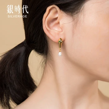

SA SILVERAG 2019 New Original Earring Female 925 Pure Medusa Snake Sterling Silver Earrings Sleeping Without Picking
