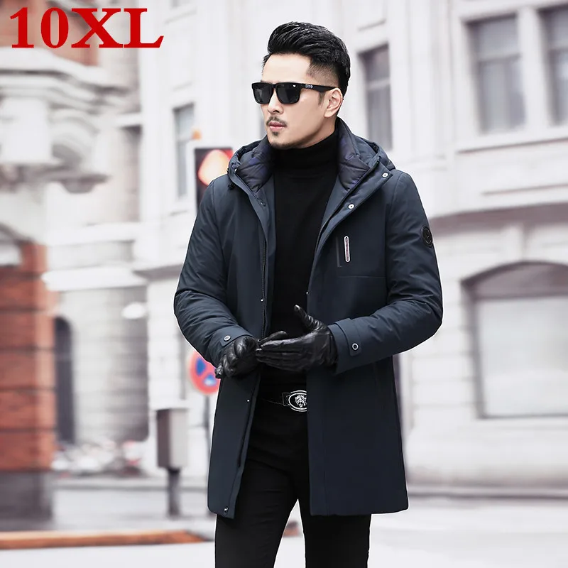 Размера плюс 10XL 9XL 8XL 7XL зимняя куртка Для мужчин длинная парка Толстая с
