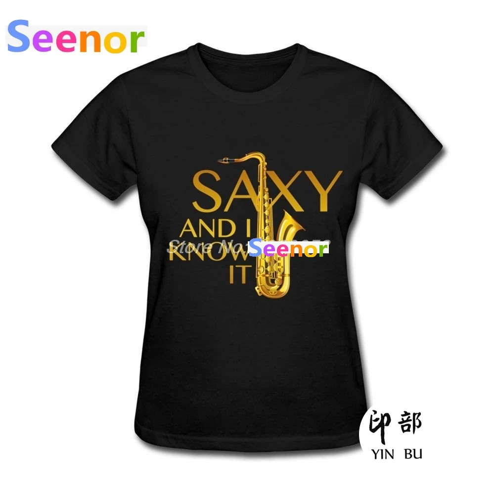 Женские футболки с принтом Новое поступление дешевая цена Sax And I Know It одежда