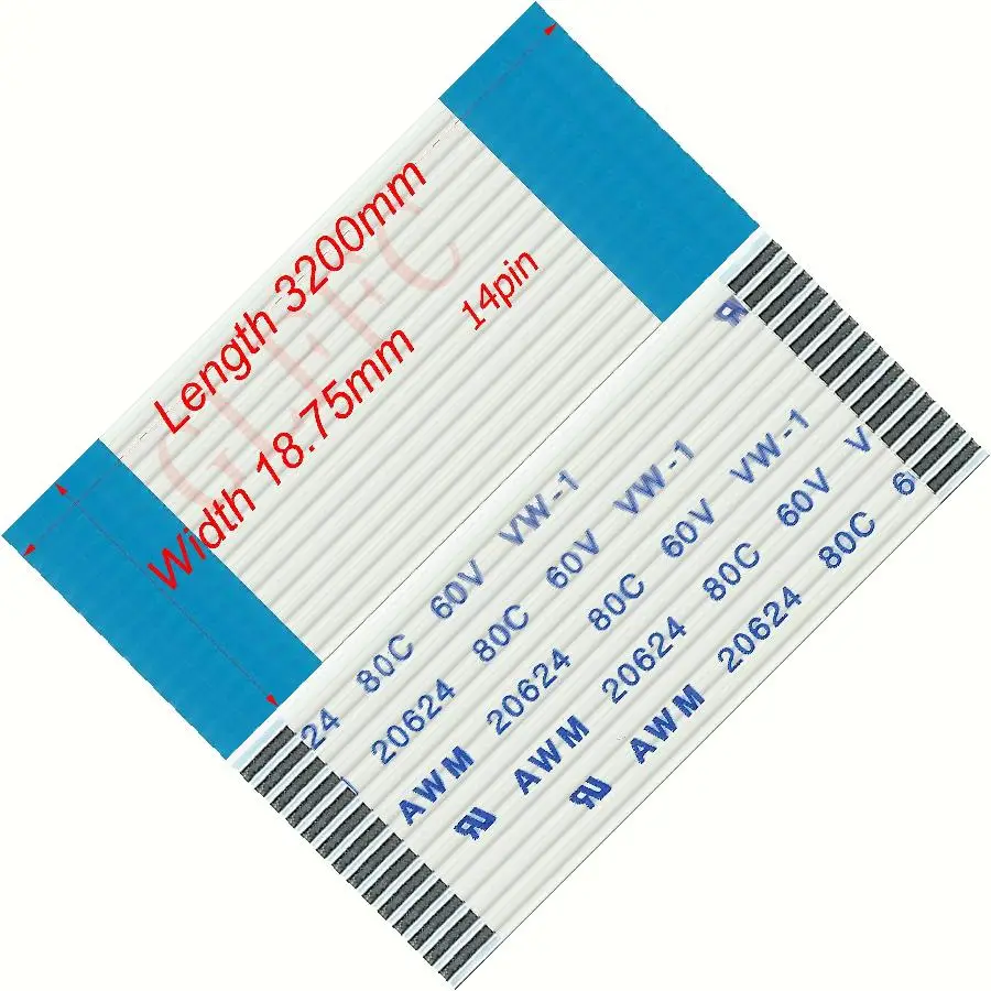 14pin 1,25 шаг 250 мм-6500 мм a-тип Гибкий плоский кабель FFC awm 20624 ROHS для ttl lcd DVD Компьютера - Цвет: 3200