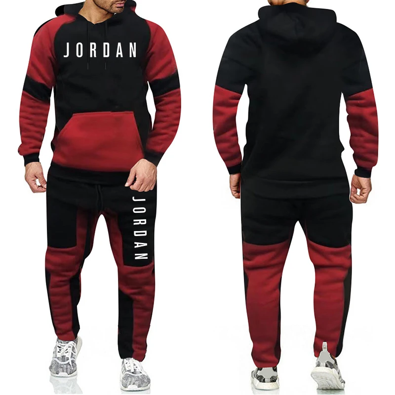 Brand Fashion Tracksuit Warm and Velvet Men Sport Patchwork Set Hoodie Sweatshirt GYMS Fitness Pants Workout Running Suit Brand Fashion Tracksuit Warm and Velvet Men Sport Patchwork Set Hoodie Sweatshirt GYMS Fitness Pants Workout Running Suit