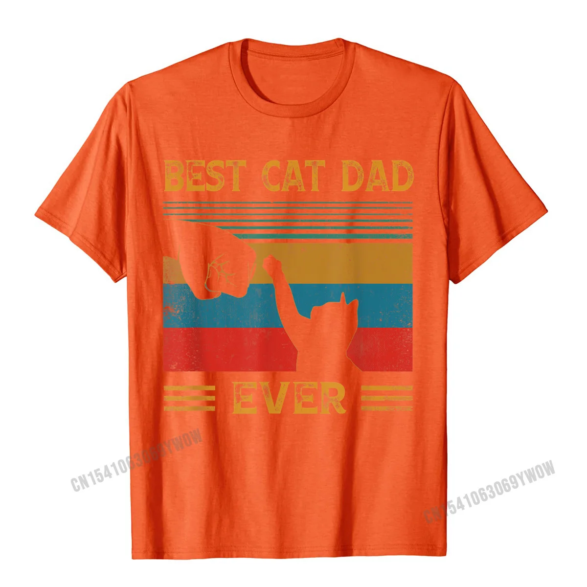 Printed Crazy T-shirts Cheap Fall Short Sleeve O Neck Tops Shirts 100% Cotton Men's Customized Tee-Shirt Free Shipping Mens Vintage Best Cat Dad Ever Bump Cat Lover Gifts T-Shirt__56 orange