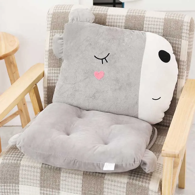 grey Lovely Cartoon Dormitory Mat Chair Cushion for Student Office Classroom Backrest Thicken Waist Cushion Decorative - Цвет: grey