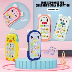 Telefone do bebê cedo brinquedo educacional rosto mudando música telefone móvel brinquedos do bebê dormir artefato simulação brinquedo telefone