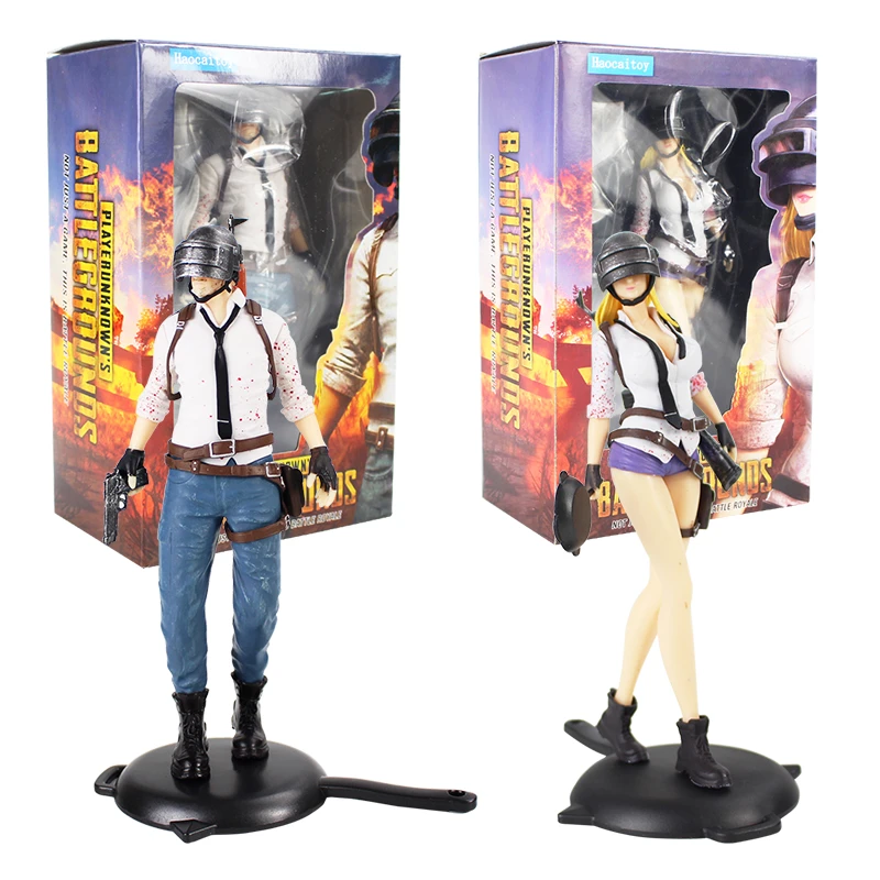 18cm Playerunknown S Battlegrounds Pubg Game Character Eat Chicken Man Woman Battle Statue Pvc Model Figure Toys Action Figures Aliexpress