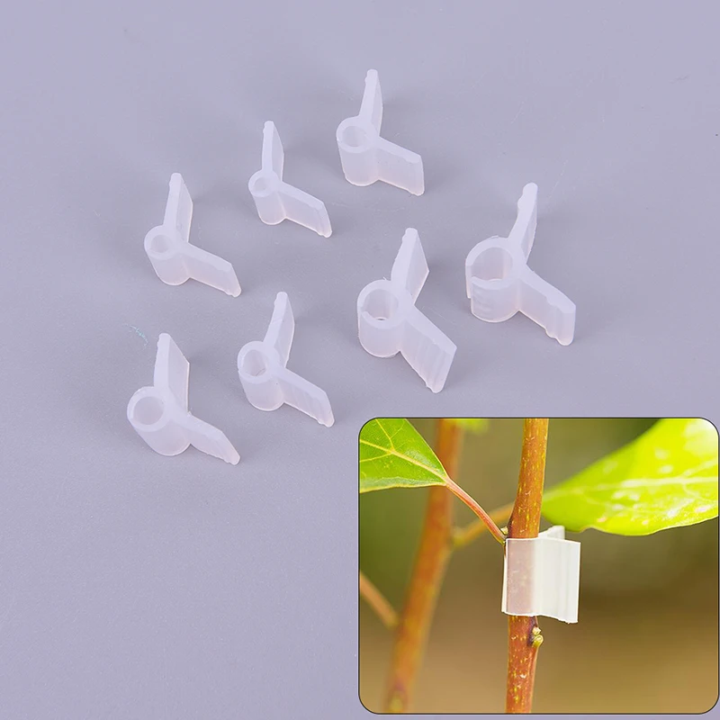 100Pcs-pack Garden Flower Plant Vine Seedlings Grafted Branches Clip Connector Fasteners Plastic Clips Garden Tool Plant Clips Plastic Plant Clips