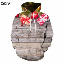 QCIV Brank Christmas Sweatshirts men Gift Hoody Anime Party Hooded Casual Decorate Hoodie Print Unisex Streetwear Pullover New