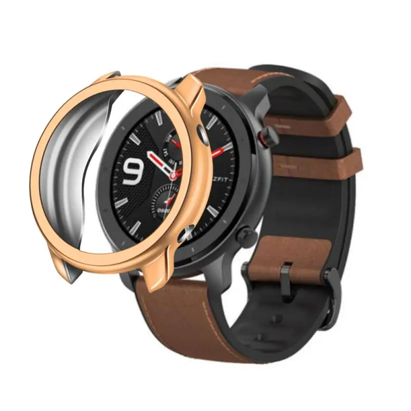 Силиконовый чехол для часов Huami AMAZFIT GTR 47 мм Защитная крышка для экрана Smartwatch защита рамы спортивная защита от царапин - Цвет: 04 rose gold