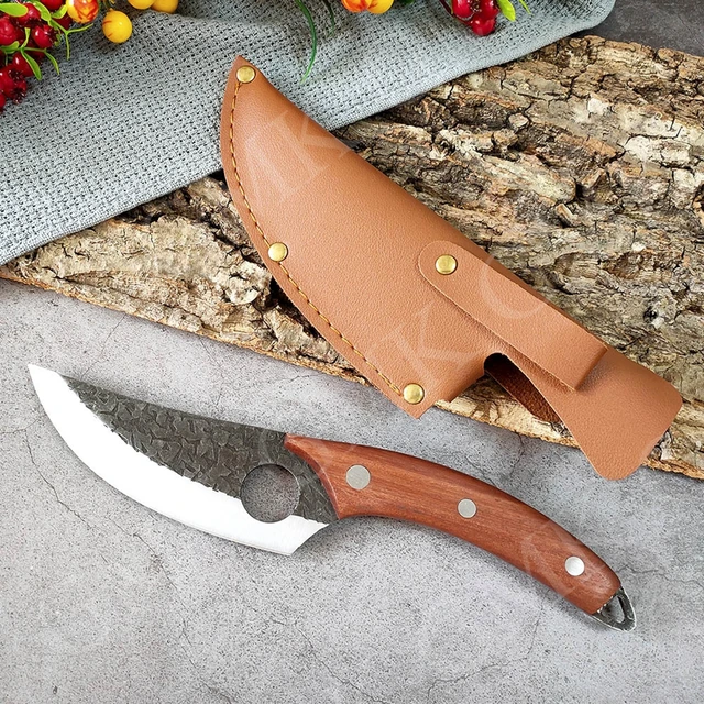 Konyhai Kések Beállított Kovácsolt Húst Hasított Kés Professzionális Séf Késkészlet Táskákkal Saedless Acél Zöldségvágó Szeletelő - Image 4