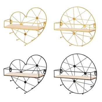 

Wall-mounted Wrought Iron Bookshelf Living Room Racks Hanging Creative Storage Rack Simple Modern Multifunctional