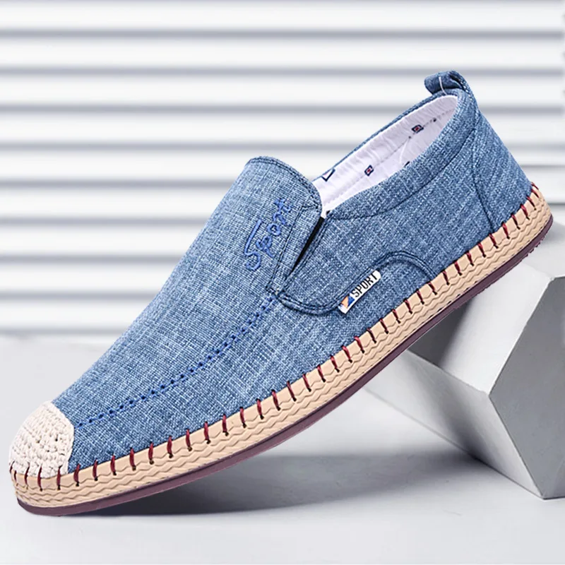 

Espadrilles Men Canvas Loafers Fisherman Shoes Breathable Comfortable Mens Casual Slip On Shoes Trainers Men Walking Sneakers
