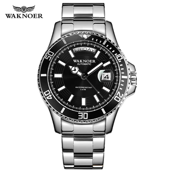 

WAKNOER Brand Luxury Dress Watch Men Waterproof Luminous Automatic Watch Mechanical Watch Male Clock relogio masculino