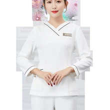 Рабочая одежда косметолога для женщин; Новинка; официанты; сезон осень-зима; коллекция года; техника для терапии ног; Центр здоровья; длинный рукав; кожа