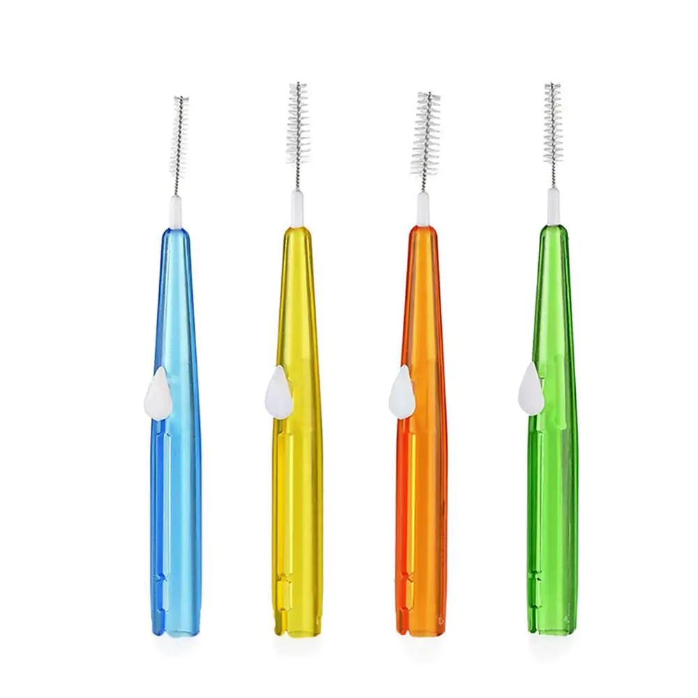 

8Pcs Push-type Toothbrush I-type Dental Oral Hygiene Toothpick Tooth Cleaning Floss Brush Orthodontic Interdental Brush#