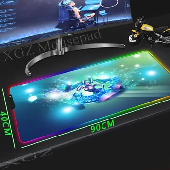 

XGZ Anime Dj Violin Extreme Cute Girl Custom Large Game RGB Mouse Pad Black Lock-edge Computer Desk Mat Non-slip Lol Csgo Gamer