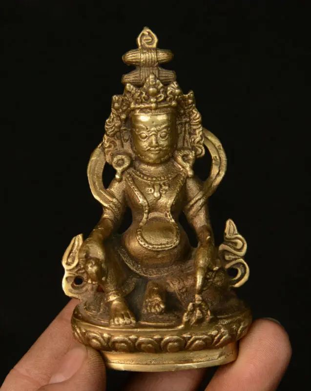 Китайская буддистская латунная желтая лягушка богатство Бог скрытая цветная