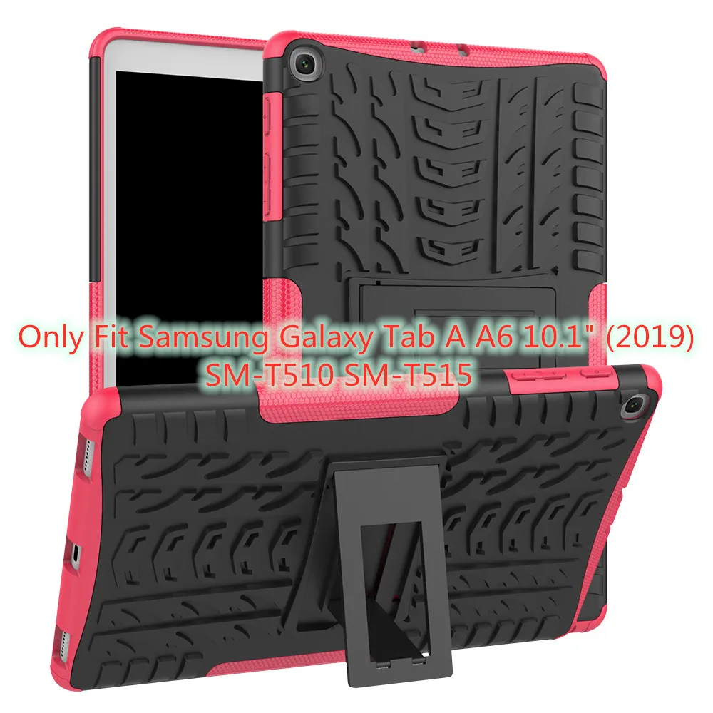 mei hong T515 Шина и силикона с откидной крышкой для Samsung Galaxy Tab A A6 10,1 чехол T580 T585 T510 T515 SM-T580 SM-T585 SM-T510, коксовое покрытие+ подставка для ручек - Цвет: mei hong T515