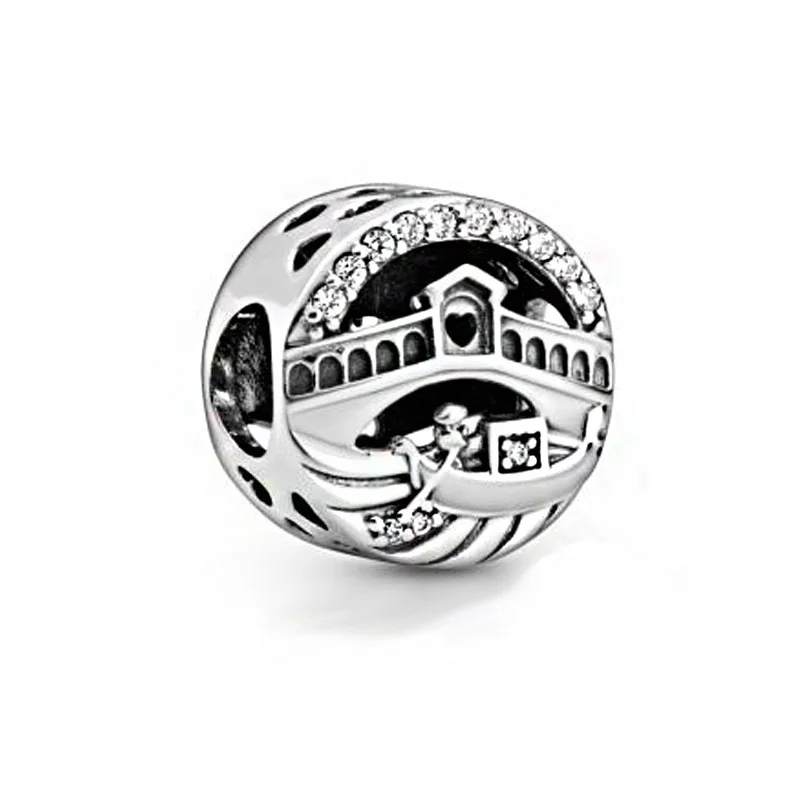 

2020 Summer New 925 Sterling Silver Venice Rialto Bridge Openwork Charms Beads fit Original European Bracelets Women DIY Jewelry