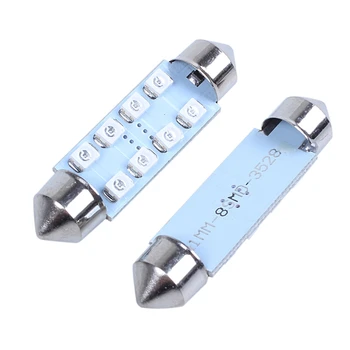 

8PCS 41mm 8-SMD Blue Festoon e Light LED Bulbs 211-2 212-2 578 6429