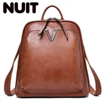 

Retro Women Backpack High Quality Leather Luxury Unisex Backpack Fashion School Bag For Teenage Girls Lady Travel Backpacks