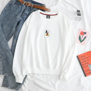 

The No.5 Mikey Mouse Drawing Sweatshirt Funny Autumn Male Long Sleeve Solid Hoodies Hip HopSweatshirt For Couples Clothes