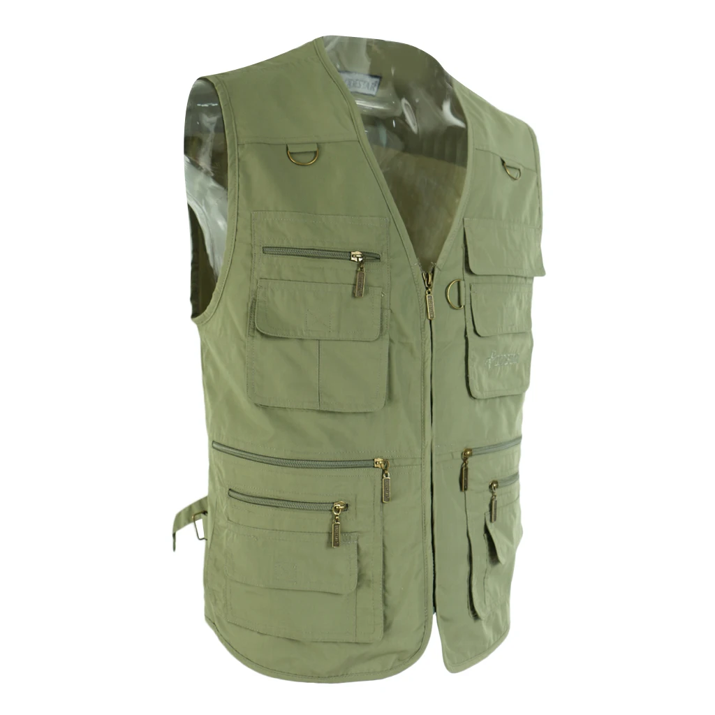 Beige 5XL Рыбалка фотография жилет открытый путешественник куртка Мульти Карманный жилет Легкий Удобный прочный в использовании - Цвет: Beige 5XL